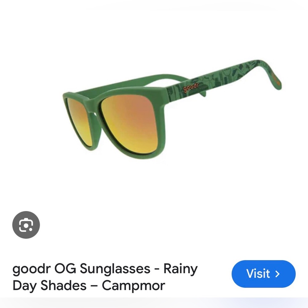 Stylish Green Sunglasses with Orange Lenses - Picture 3 of 3